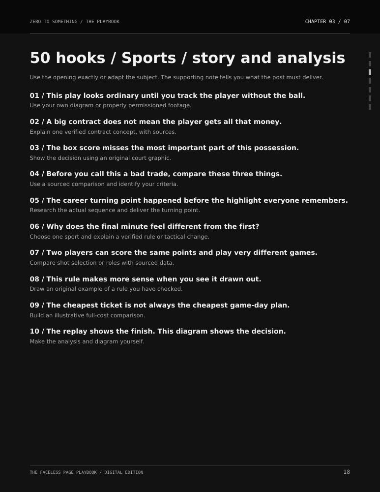 Actual page 18: ten sports hooks from the 50 hook collection